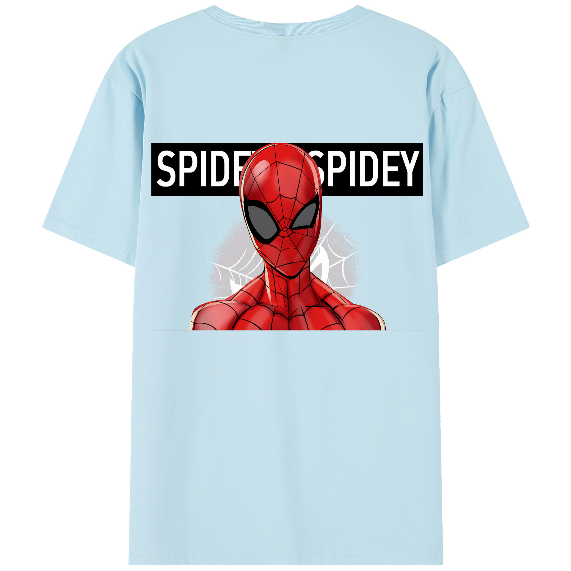 （画像用） Spider Man スパイダーマン 綿100％半袖Tシャツ（背面プリント）